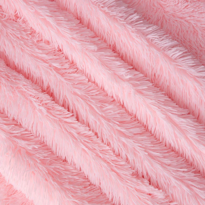 ST. BRIDGE Faux Fur Throw Blanket, Super Soft Lightweight Shaggy Fuzzy Blanket Warm Cozy Plush Fluffy Decorative Blanket for Couch,Bed, Chair(50"x60", Pink) - Image 4